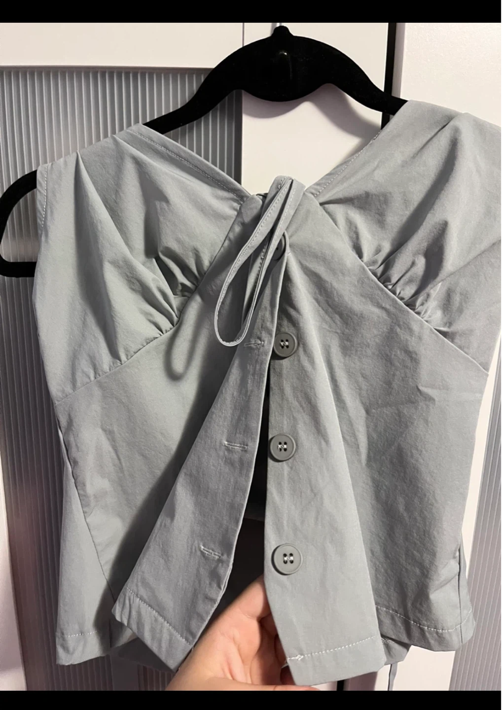 Light Grey Halter Neck Crop Top M - photo 3