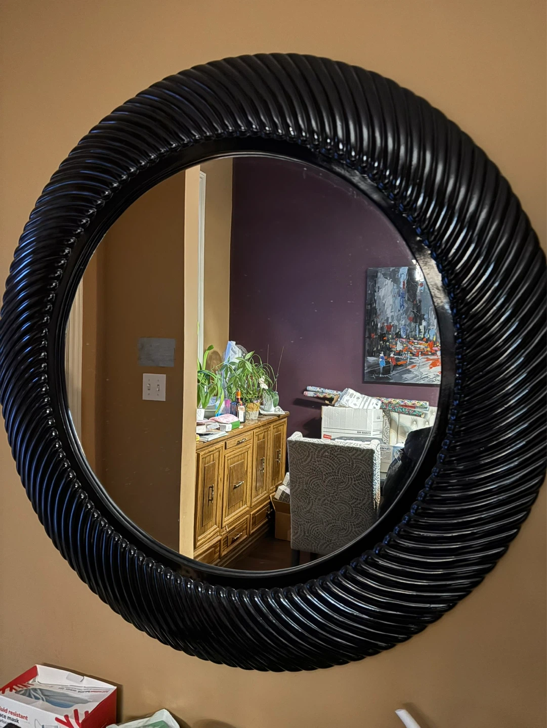 Black Round Decorative Mirror