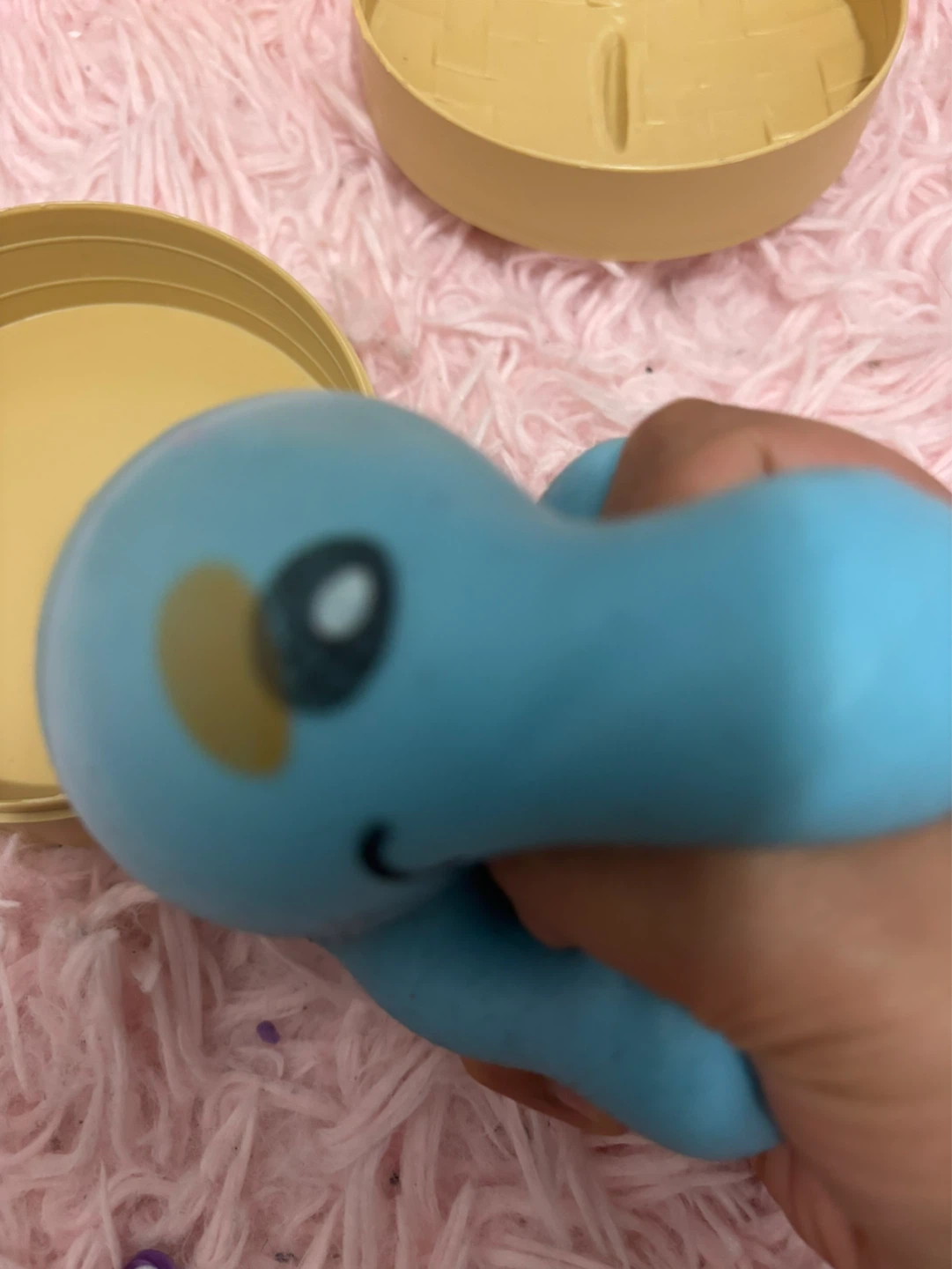 Blue dumpling Squishy Ball Toy with Container - photo 3