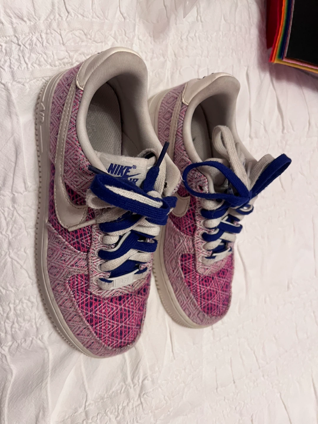 Nike Air Force 1 Women's Shoes Pink Woven Size 6.5