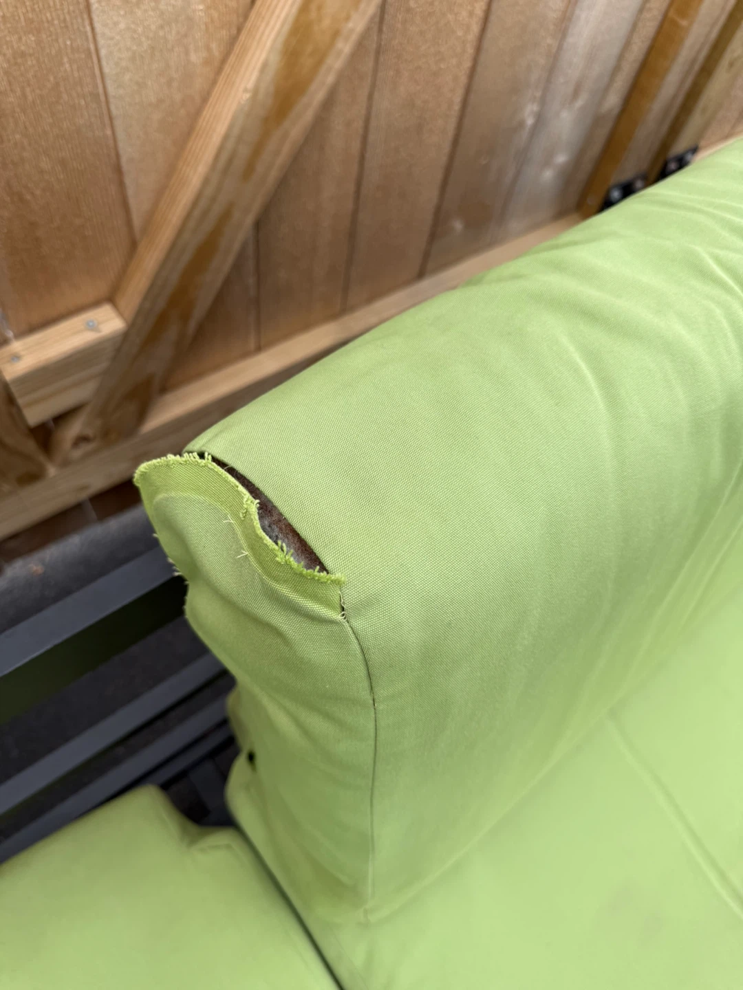 Outdoor Sofa with Light Green Cushions - photo 3