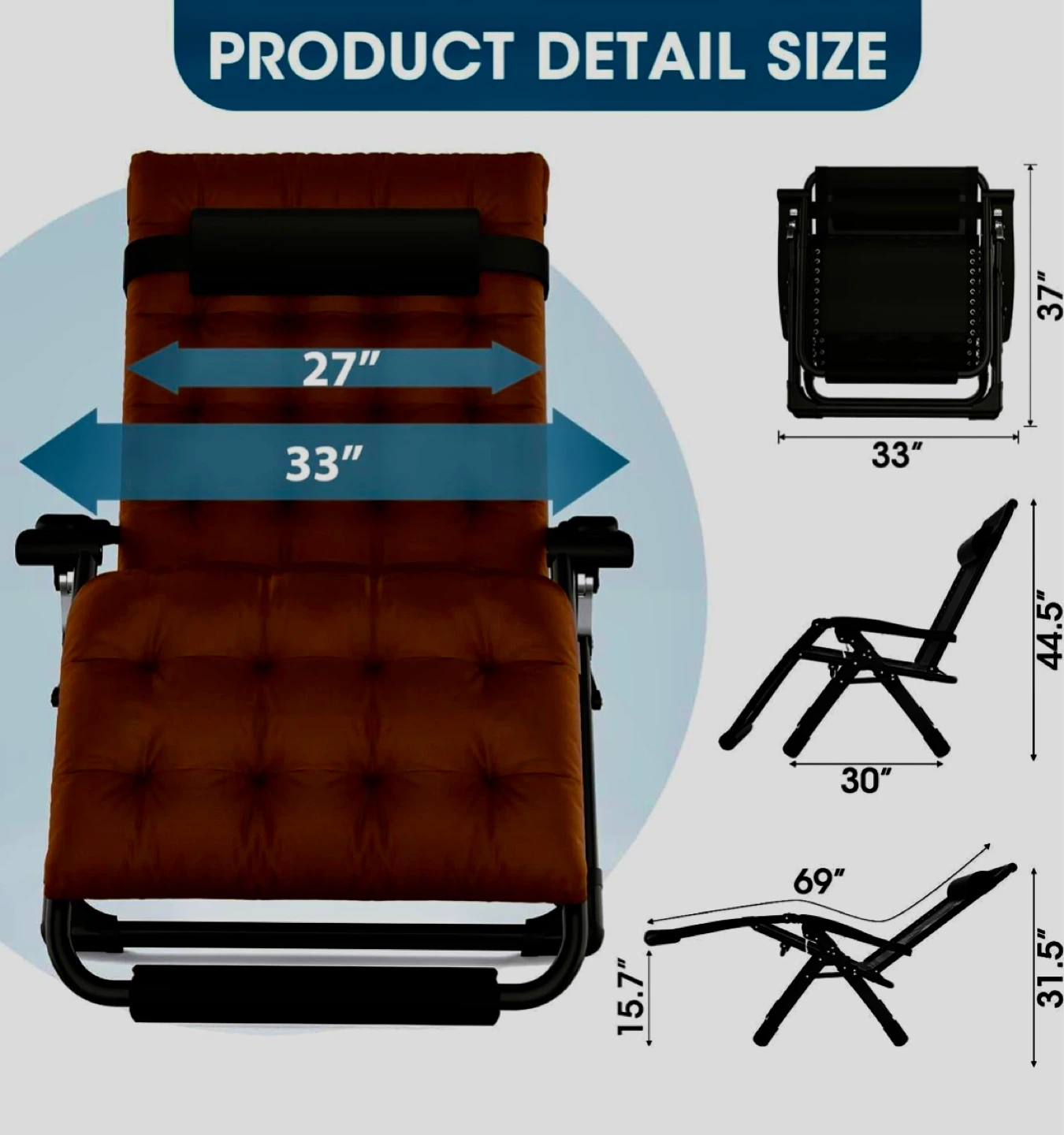 Zero Gravity Recliner Chair with Pillow - photo 5