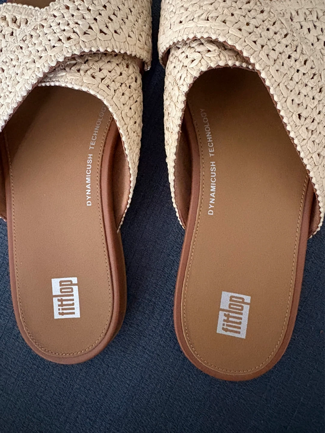 Fitflop Criss Cross Woven Slides - Natural - Size 8 - photo 2