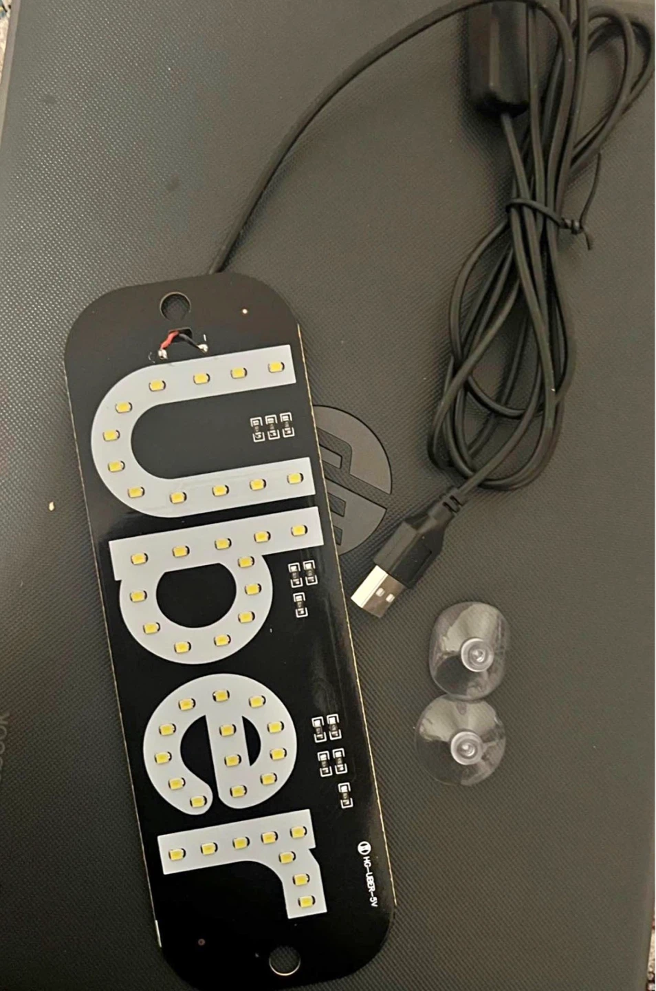 Uber LED Sign with Suction Cups - USB Powered