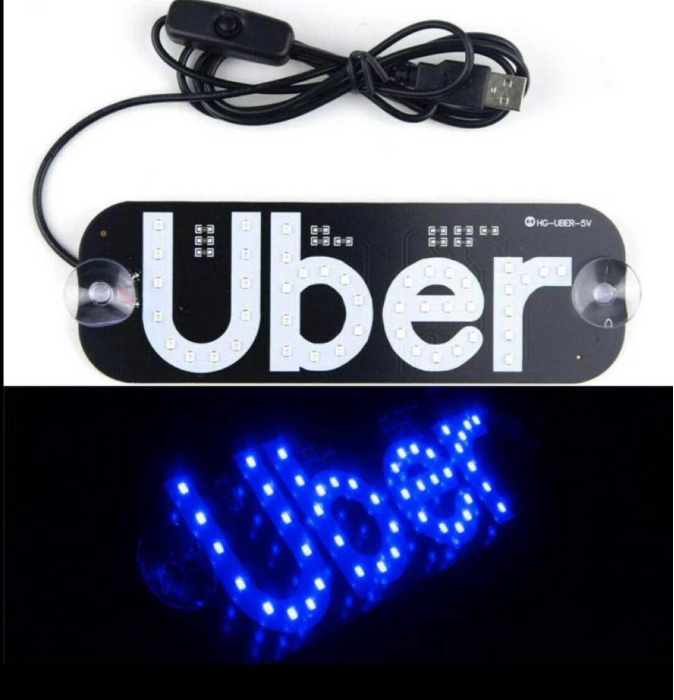 Uber LED Sign with Suction Cups - USB Powered - photo 2