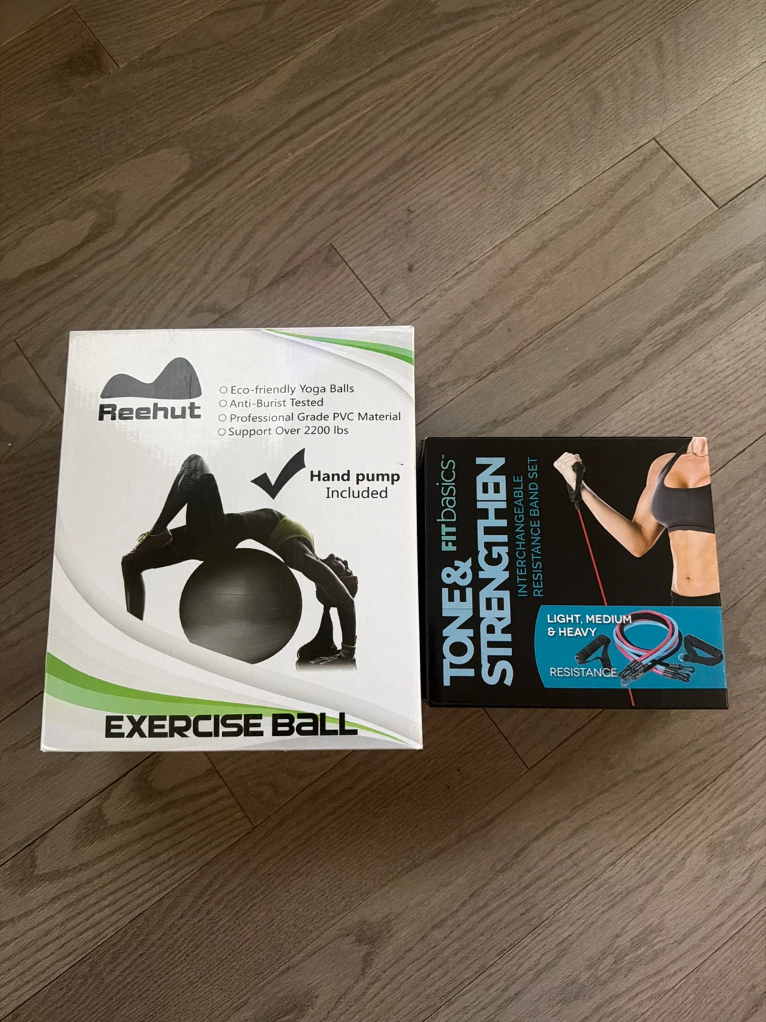 Reehut Exercise Ball & Tone & Fit Basics Resistance Bands