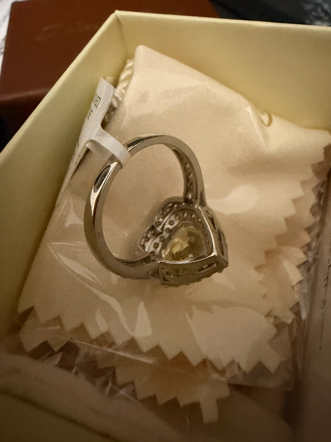Heart Sterling silver 925  canary earrings,ring,pendant set - photo 4
