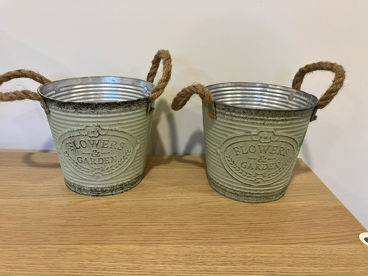 2 Decorative Flower & Garden Buckets