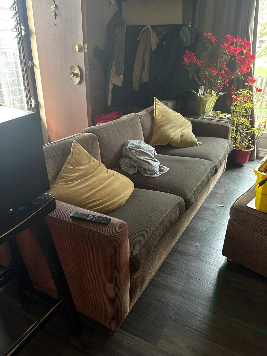 Brown Corduroy Sofa