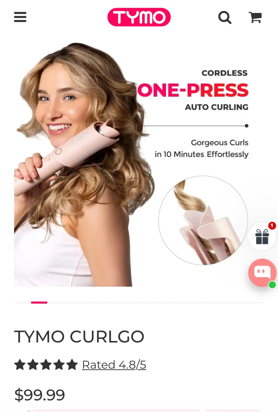 TYMO CURLGO Cordless Auto Curling Iron - photo 3