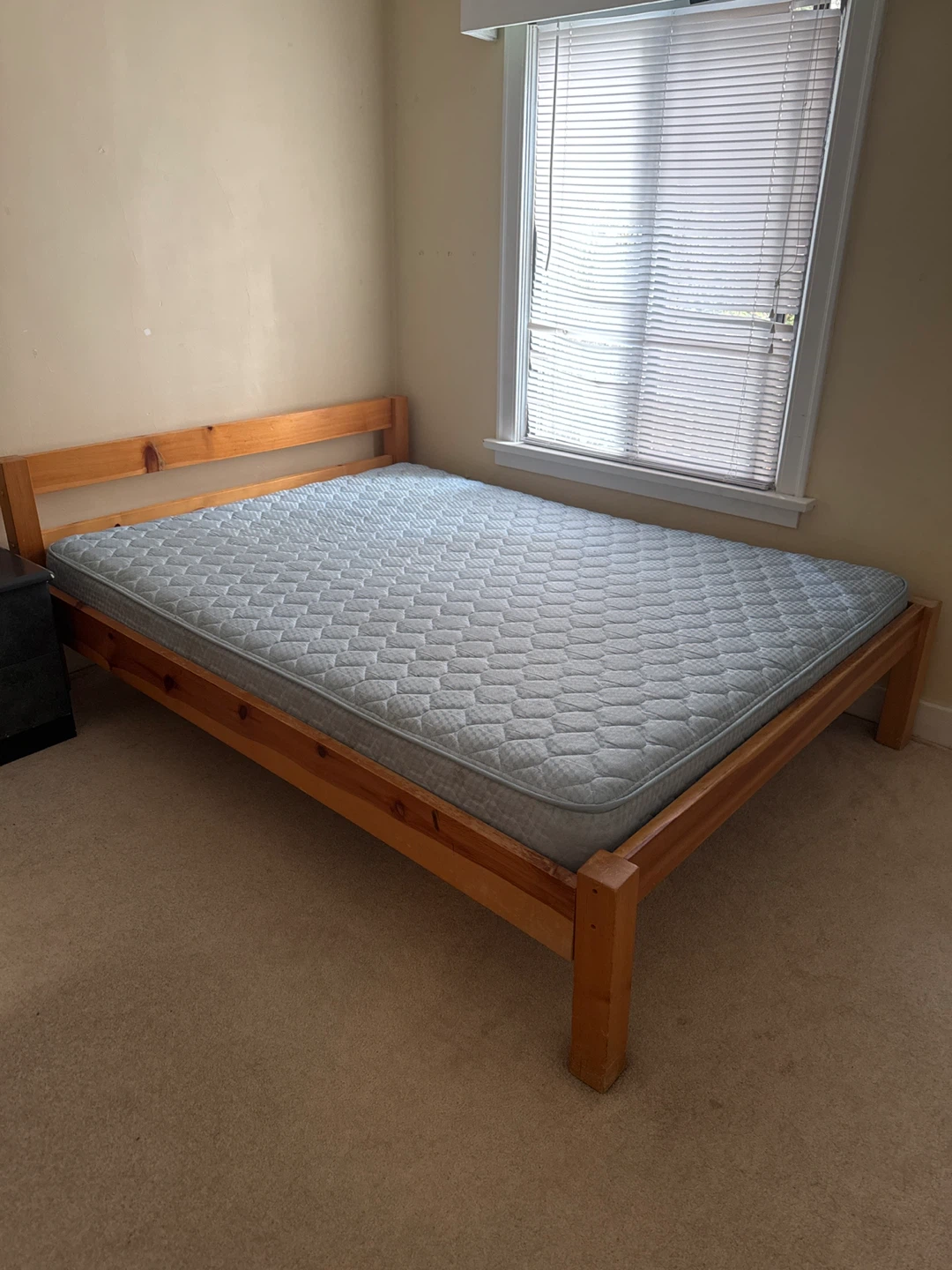 Wooden Bed Frame with Mattress