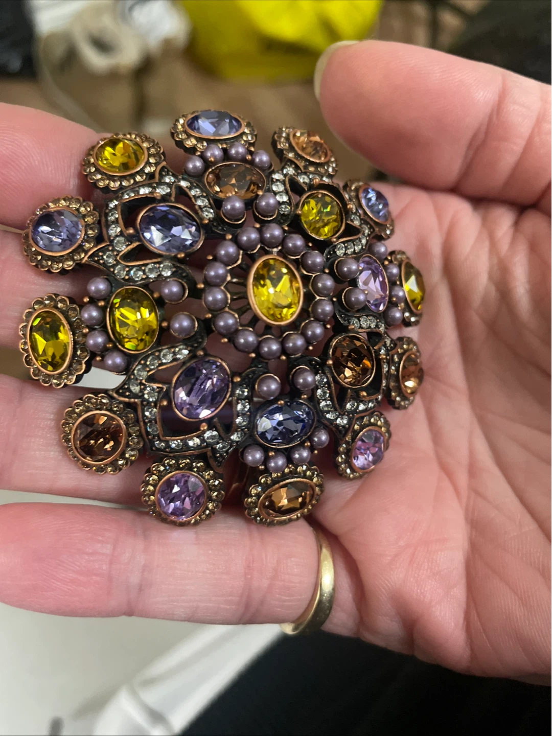 Joan Rivers Brooch with Crystals and Pearls - photo 3