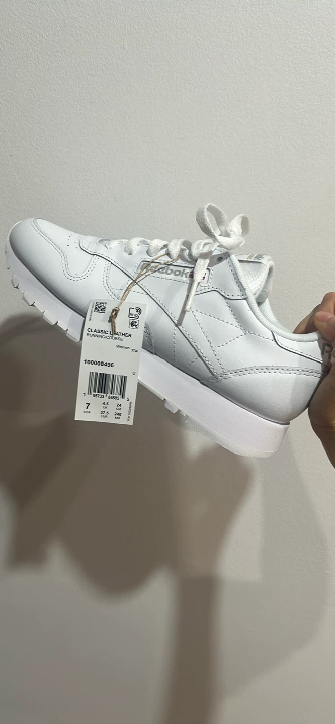 Reebok Classic Leather Running Shoes White Women's Size 7