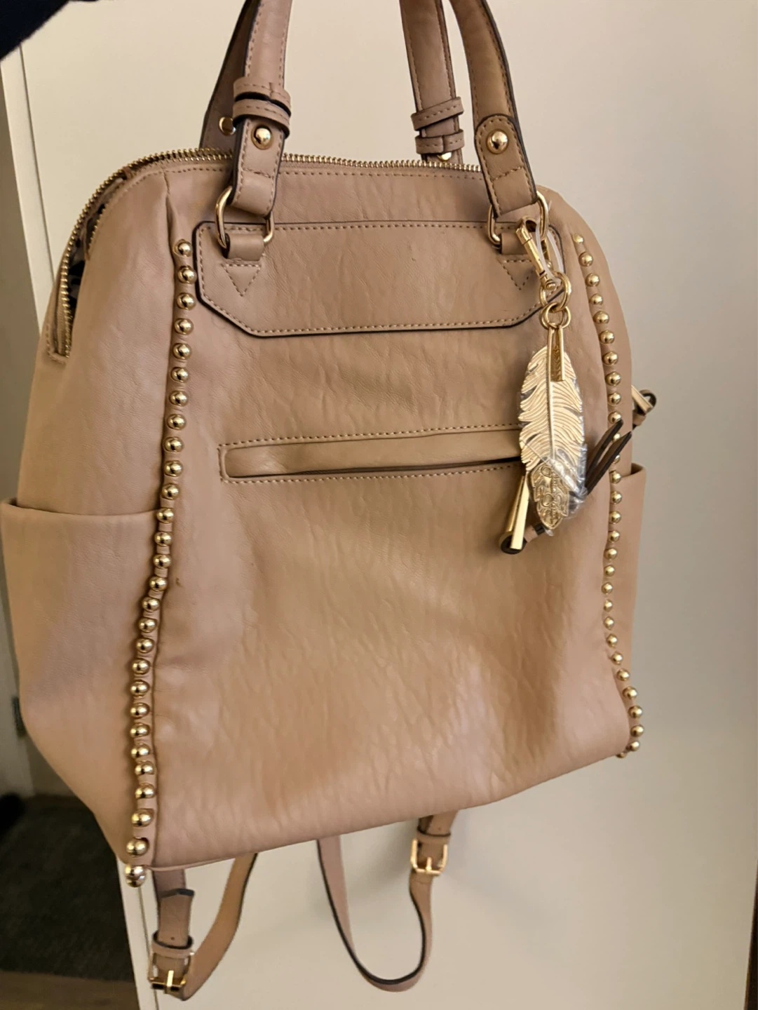Jessica Simpson Tan Backpack with Studs