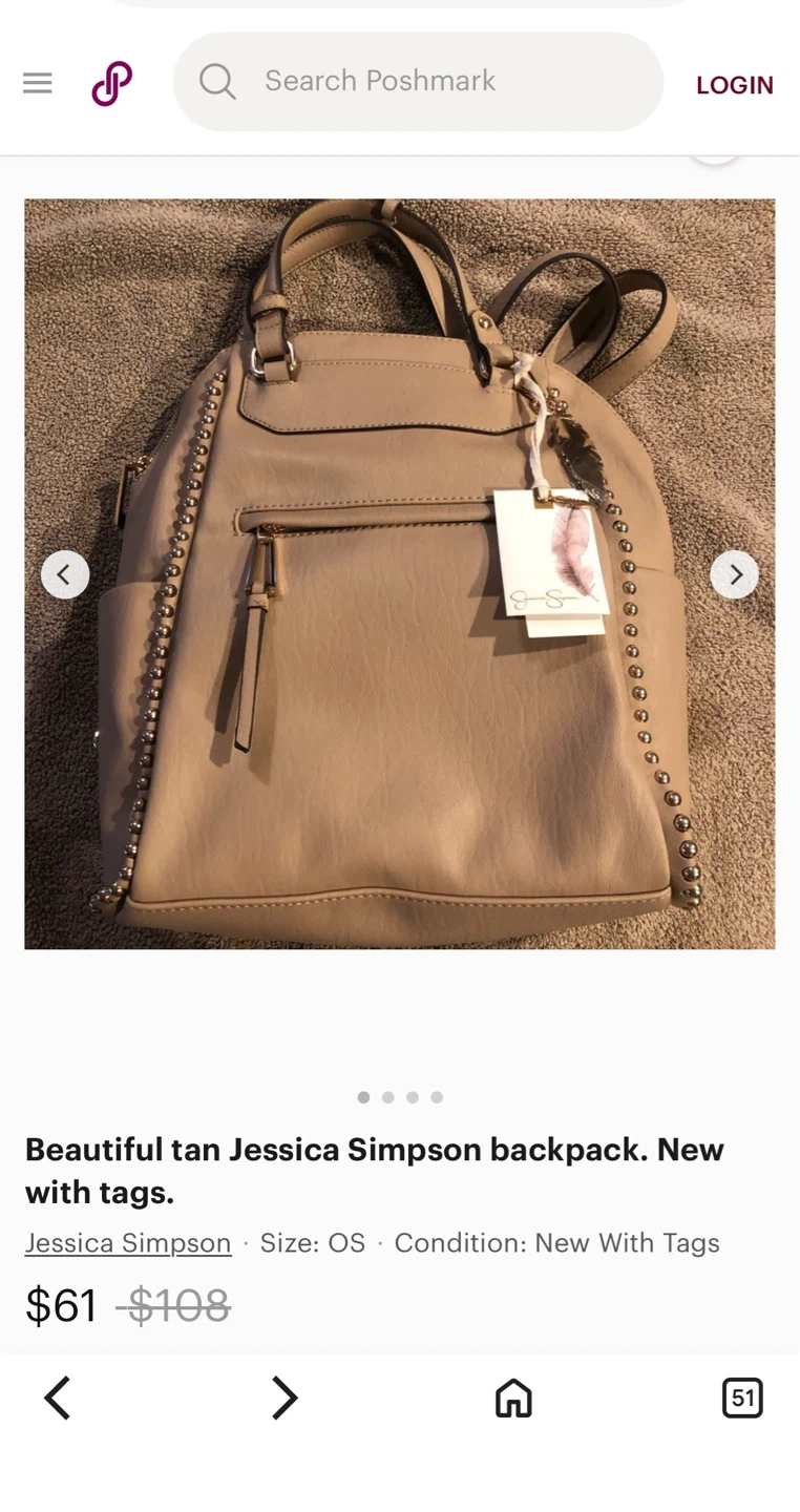 Jessica Simpson Tan Backpack with Studs - photo 5
