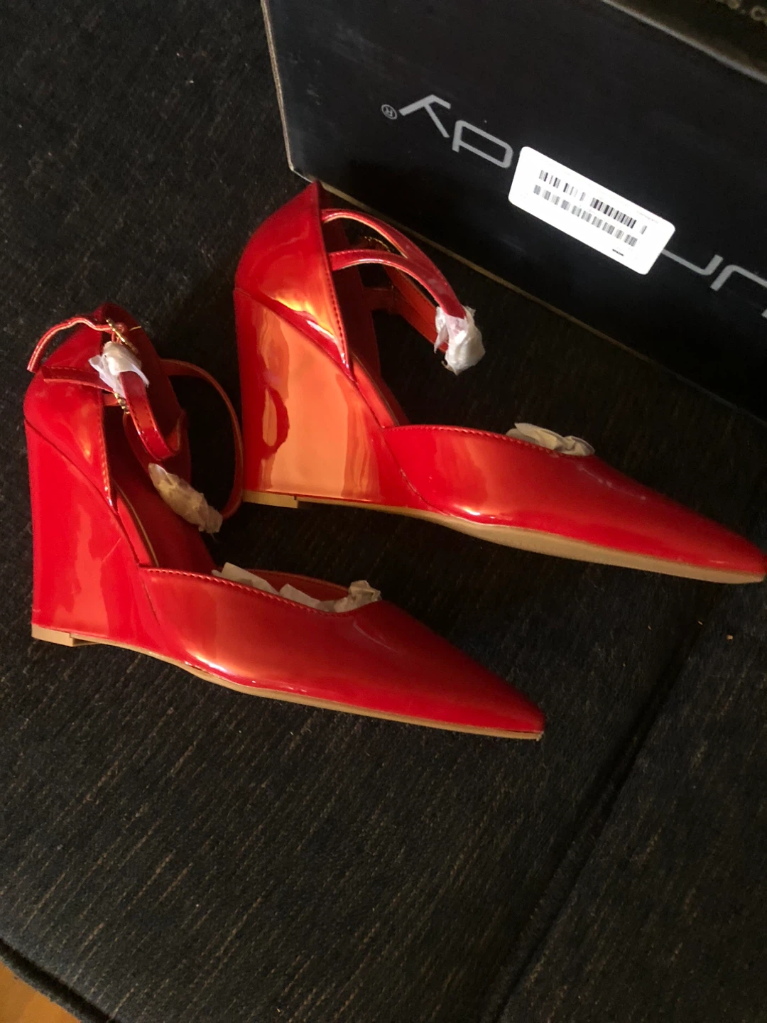 Unilady Red Wedge Heels New Size 6.5