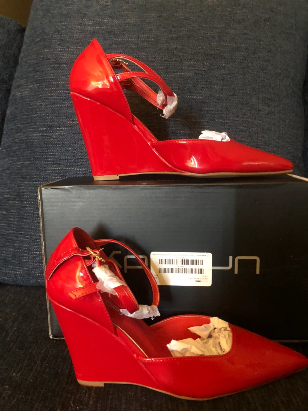 Unilady Red Wedge Heels New Size 6.5 - photo 3