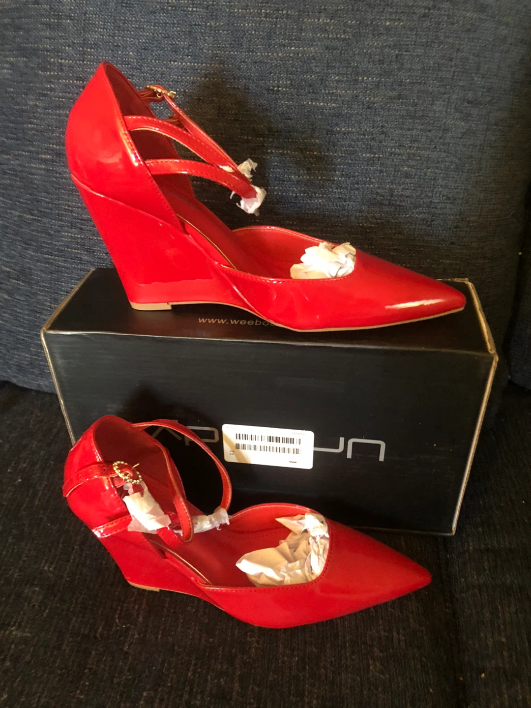 Unilady Red Wedge Heels New Size 6.5 - photo 4