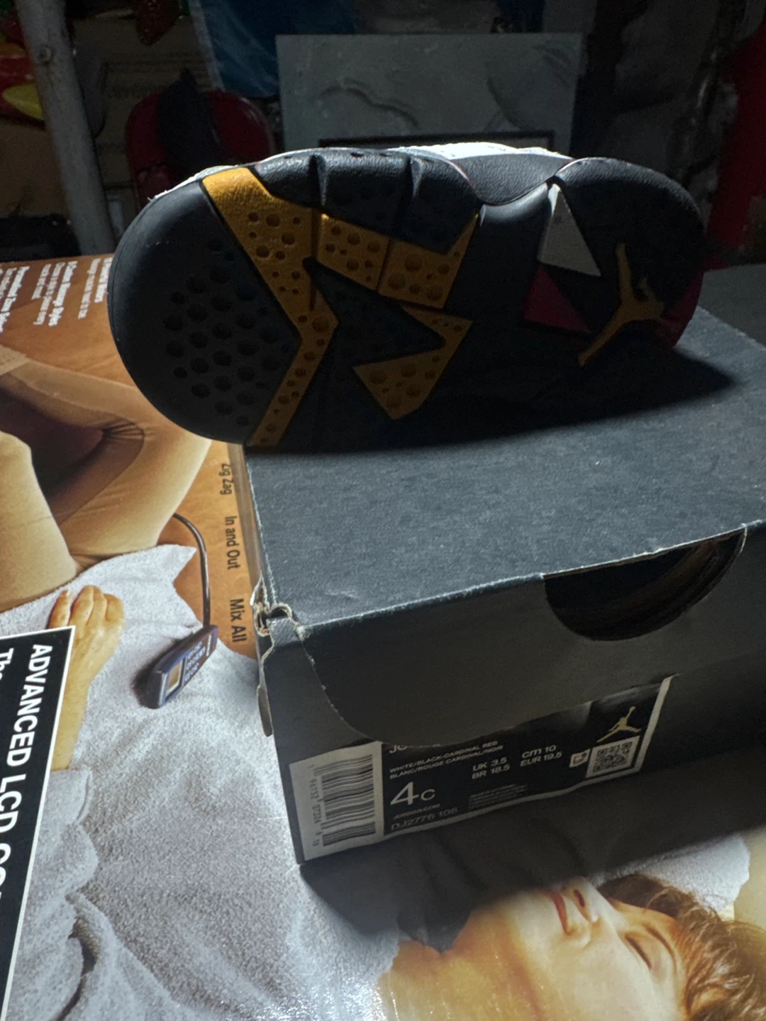 Nike Jordan 7 Retro TD Toddler Shoes White/Black 4C - photo 2