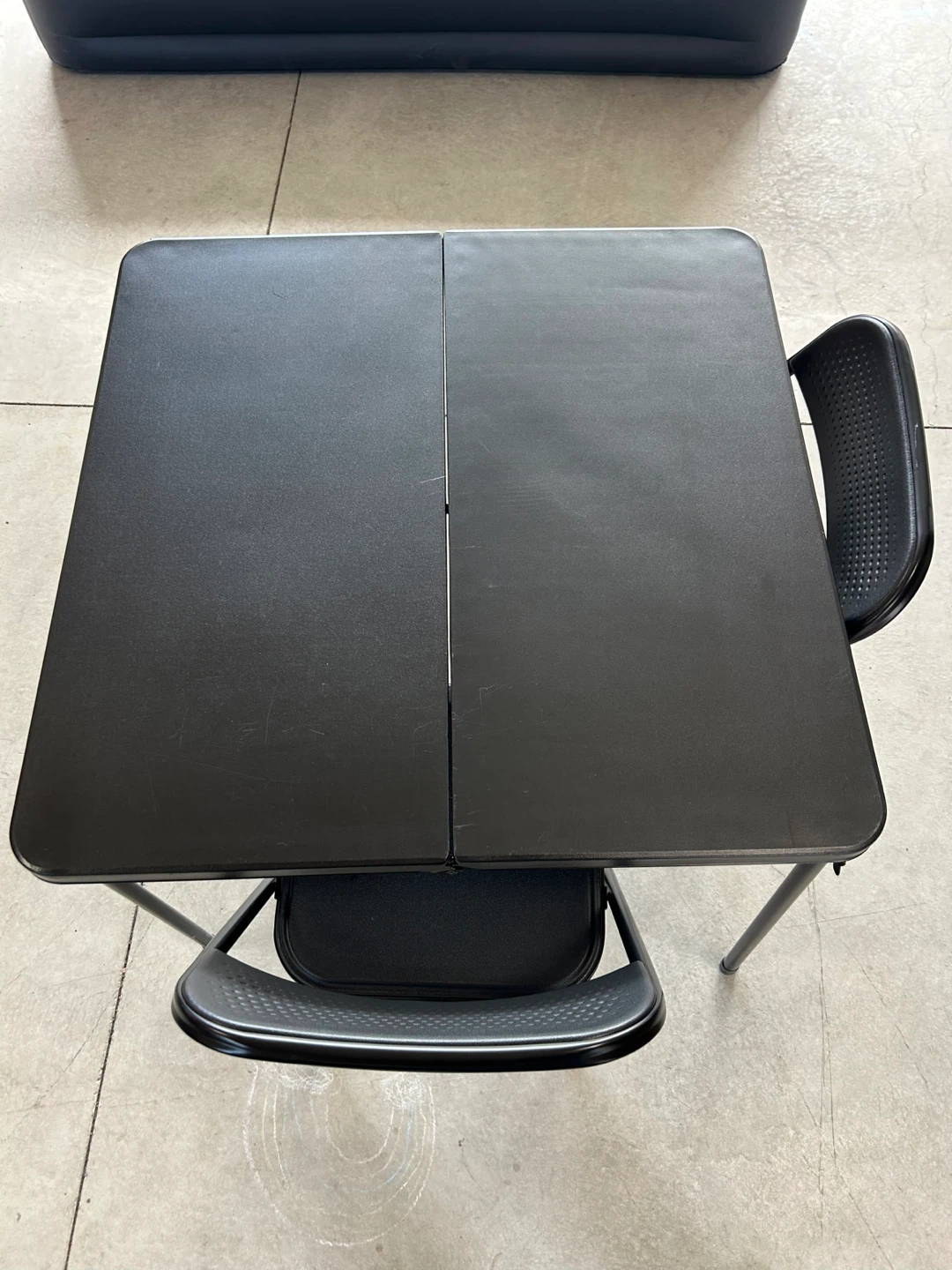 Black Folding Card Table and 2 Chairs Set - photo 3