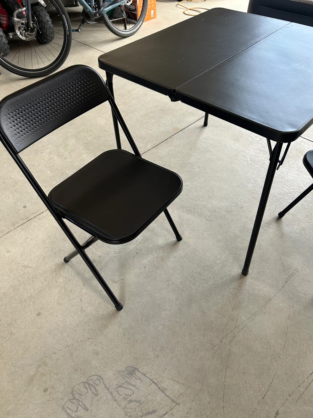 Black Folding Card Table and 2 Chairs Set - photo 2