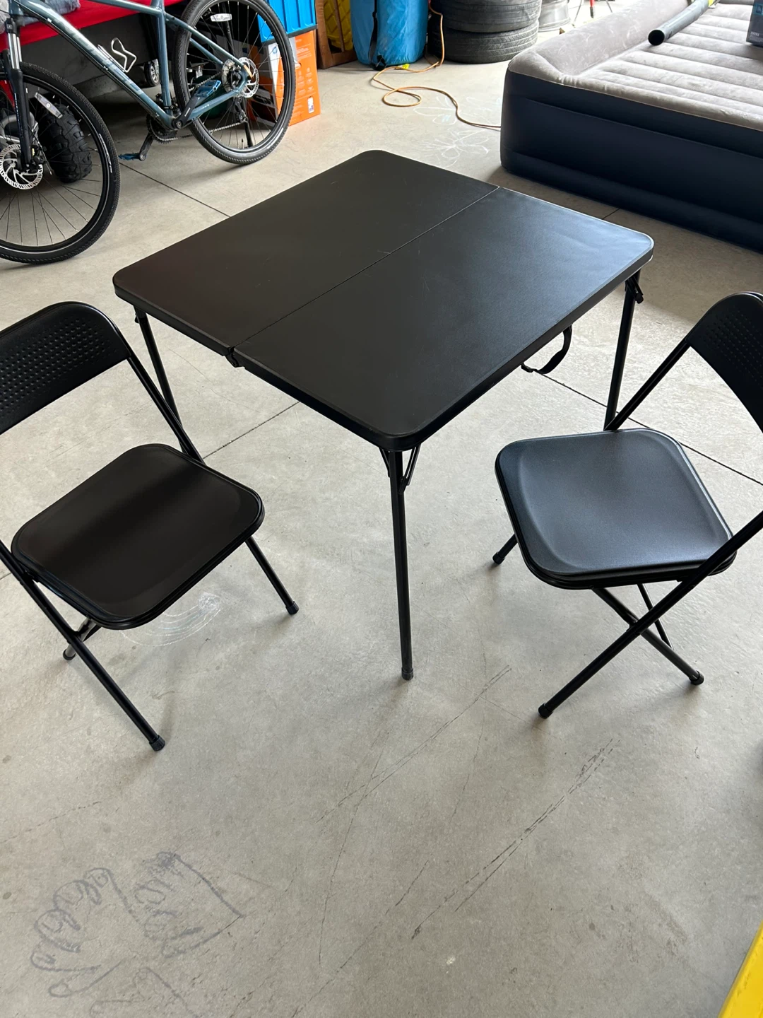 Black Folding Card Table and 2 Chairs Set