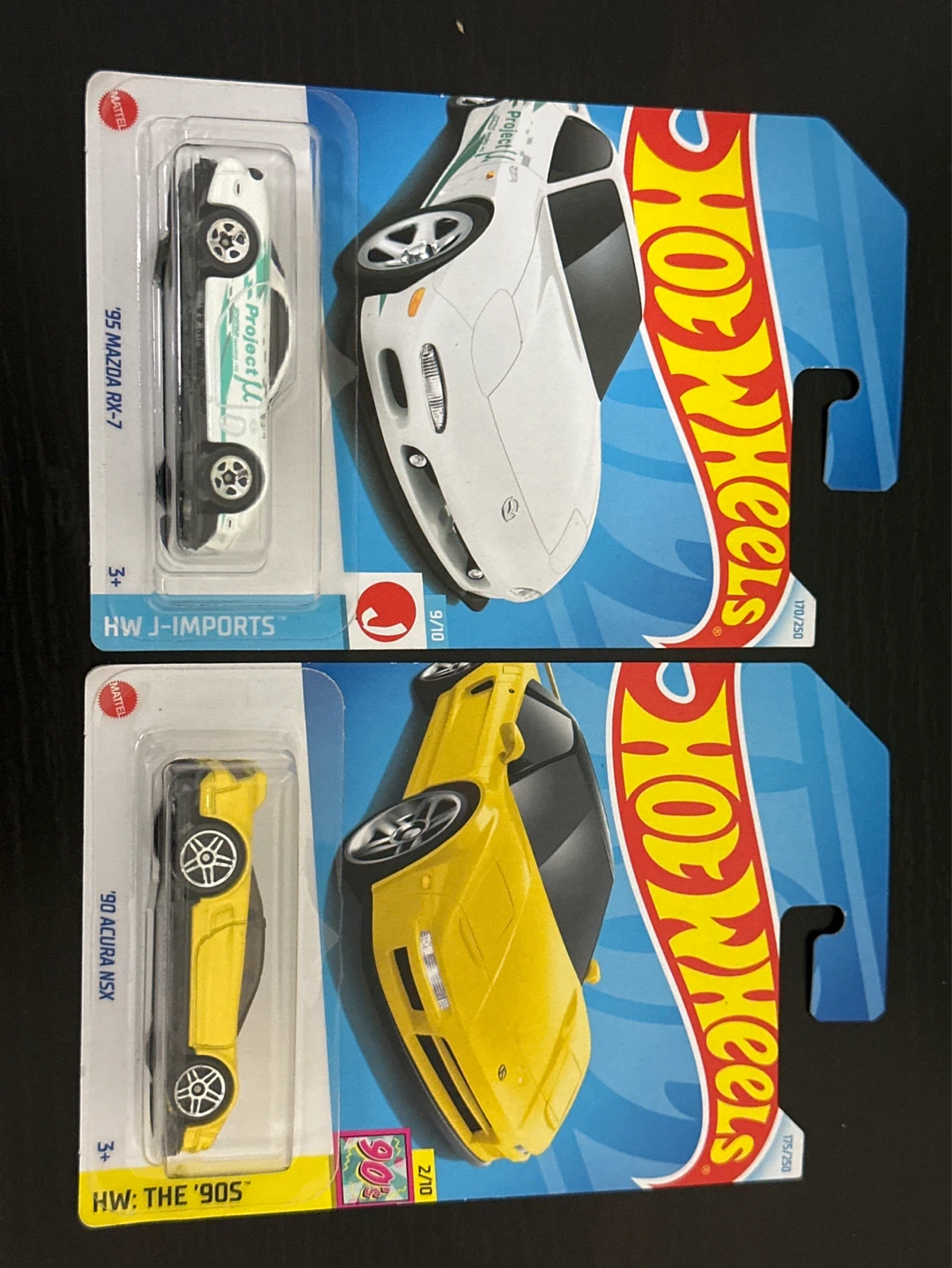Hot Wheels '95 Mazda RX-7 and '90 Acura NSX