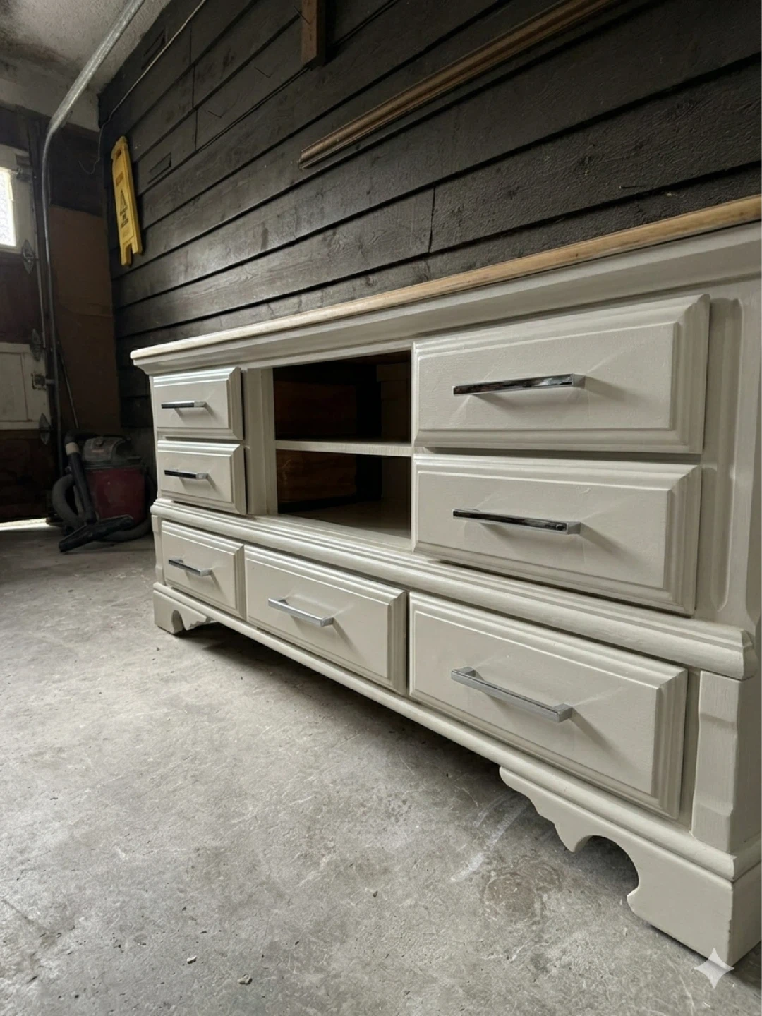 White Dresser with Wood Top