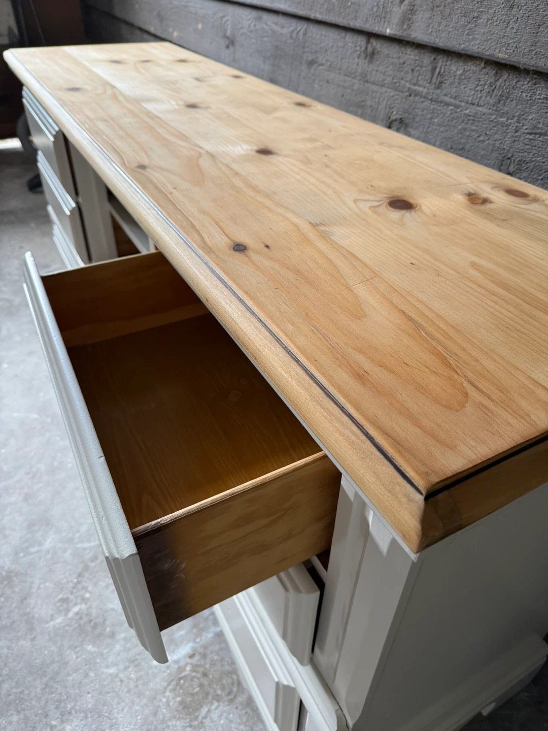 White Dresser with Wood Top - photo 3