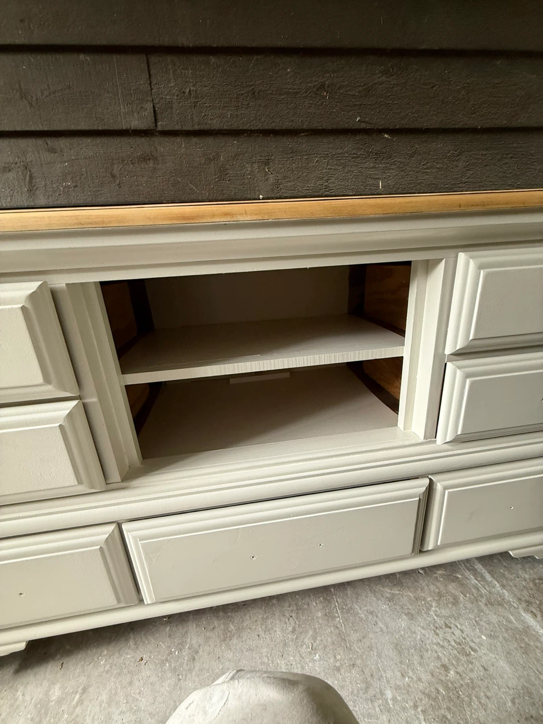 White Dresser with Wood Top - photo 2