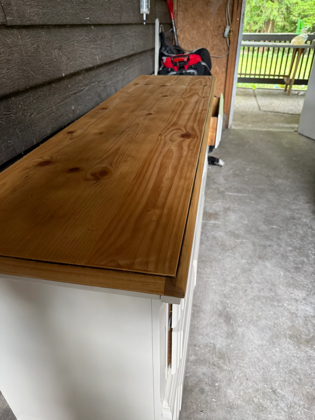 White Dresser with Wood Top - photo 5