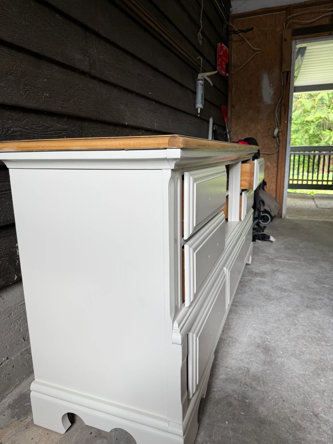 White Dresser with Wood Top - photo 4