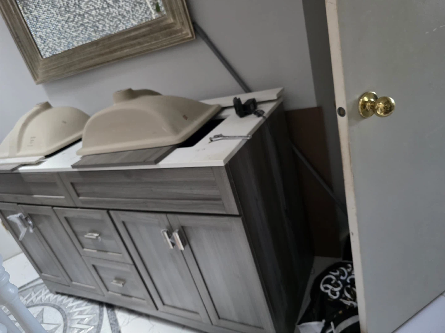 Double Sink Vanity with Cabinet