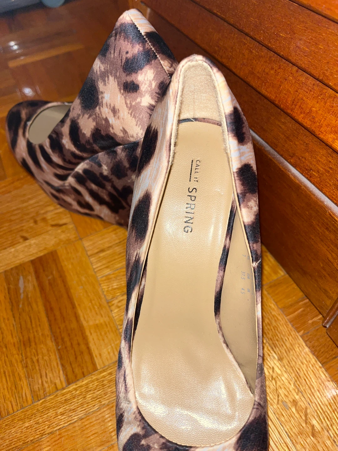 Call It Spring Leopard Print Wedge Heels 6.5 -7 size - photo 4