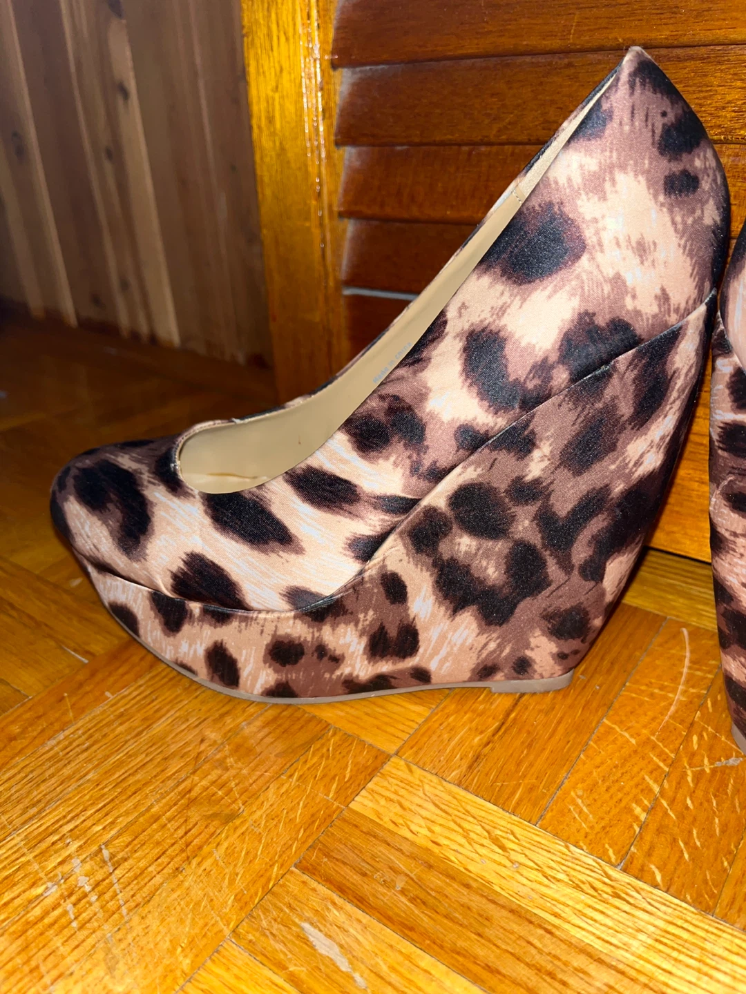 Call It Spring Leopard Print Wedge Heels 6.5 -7 size - photo 2