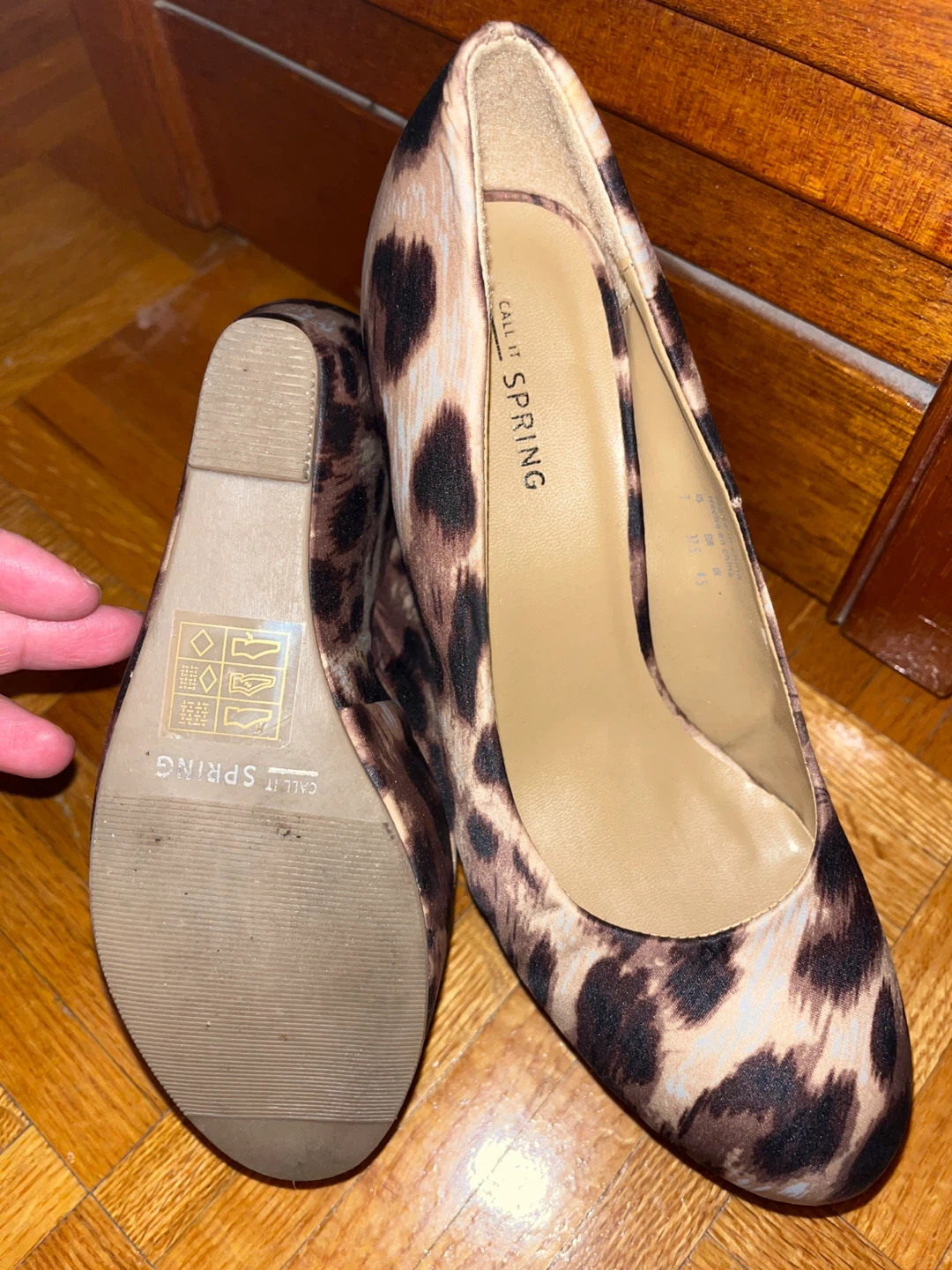 Call It Spring Leopard Print Wedge Heels 6.5 -7 size - photo 5