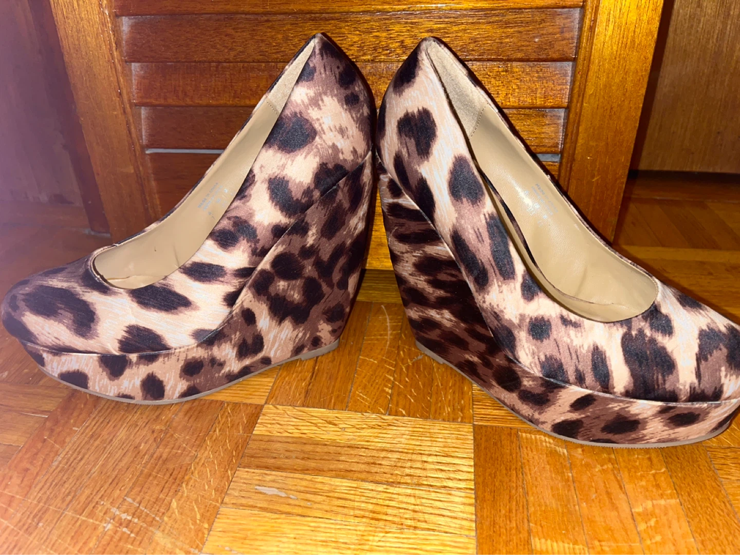 Call It Spring Leopard Print Wedge Heels 6.5 -7 size