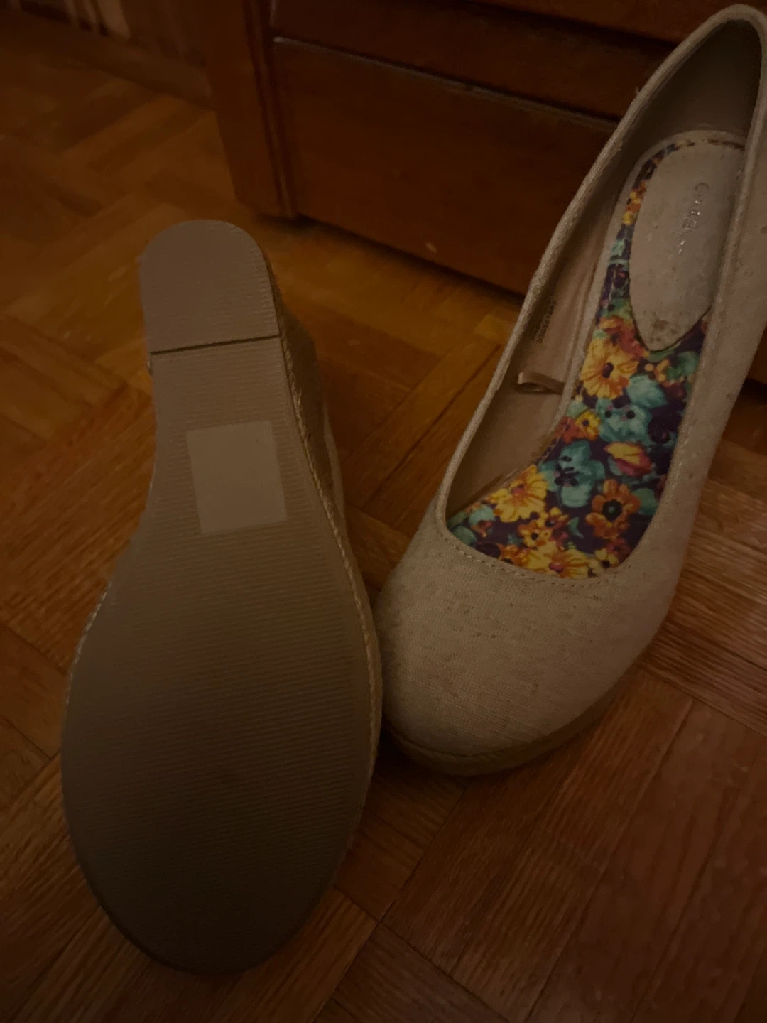 Cream Espadrille Wedge Shoes - Size 7 - photo 5