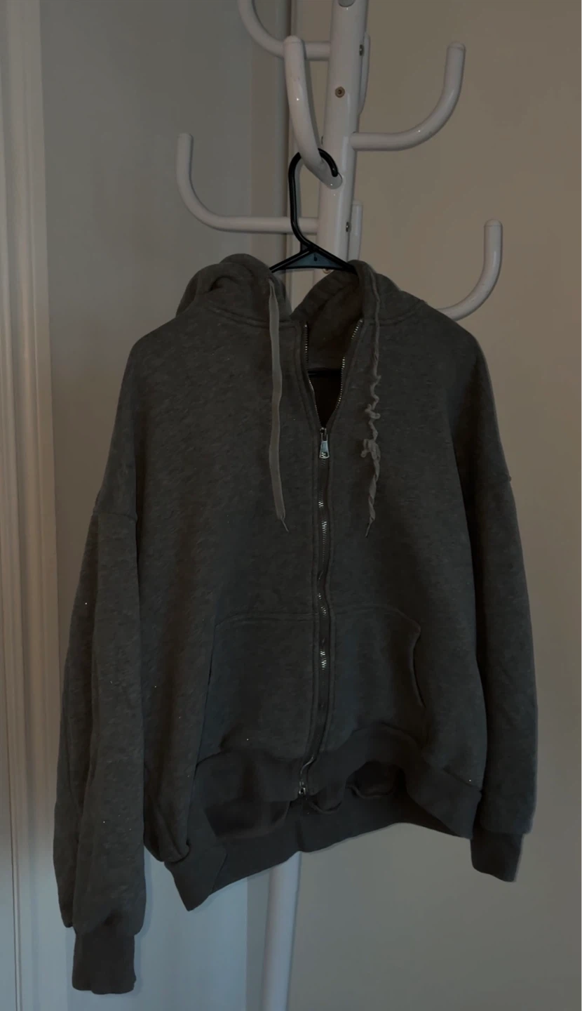Grey Zip-Up Hoodie