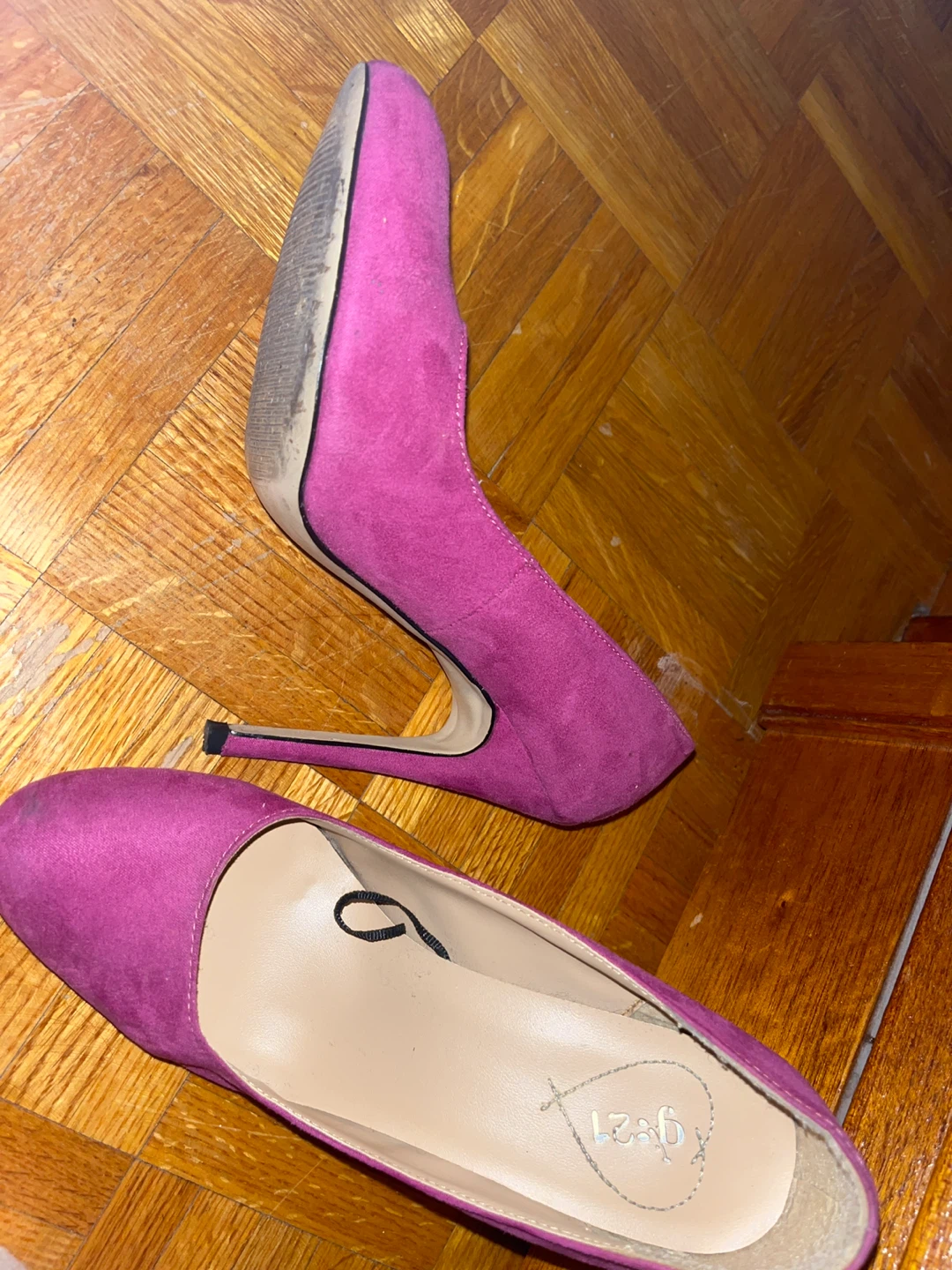 Women's Fuchsia Suede Pumps - photo 2