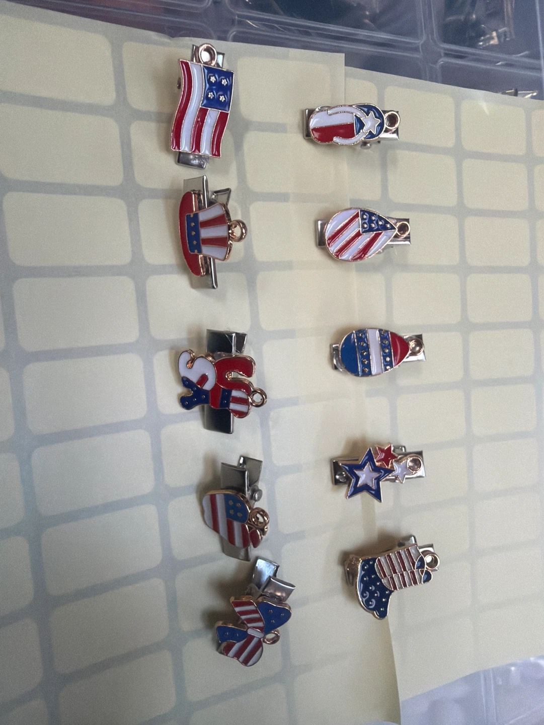 Patriotic American Flag Themed Hair Clips