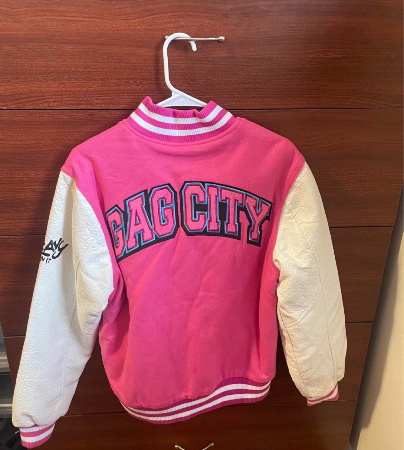 Nicki Minaj Gag City Pink Varsity Jacket $200 - photo 2
