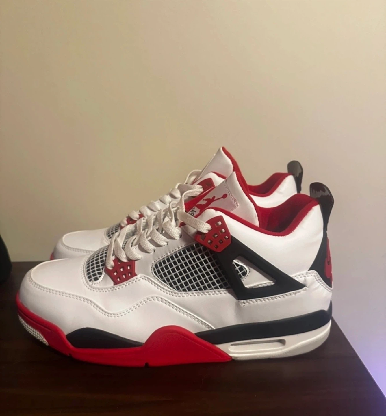 Air Jordan 4 White Red Black Sneakers