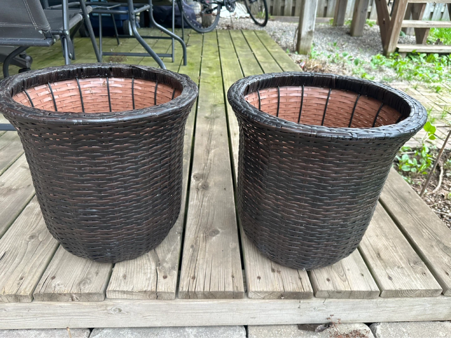 Brown Wicker Planter - 14" Height - photo 3