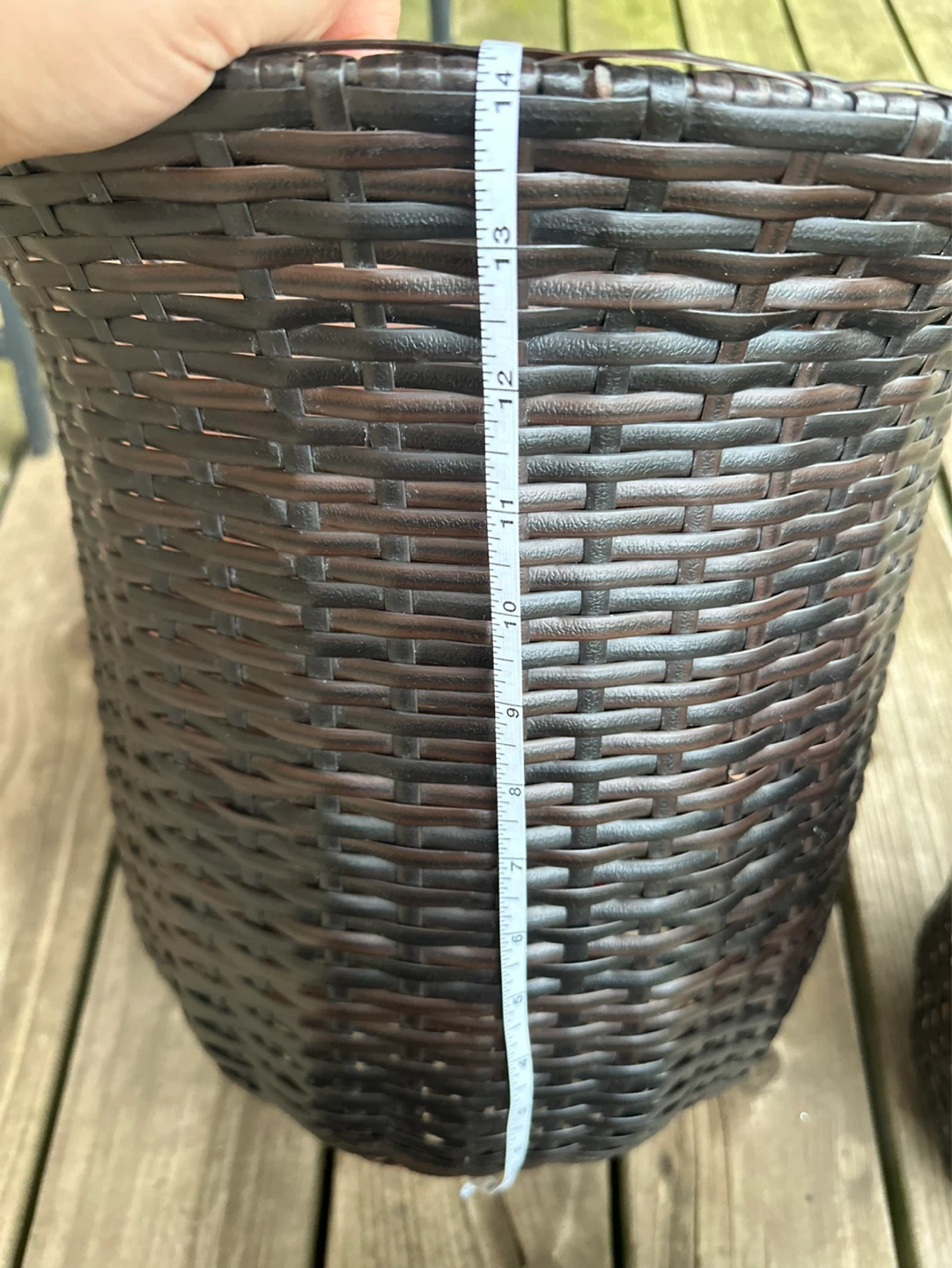 Brown Wicker Planter - 14" Height