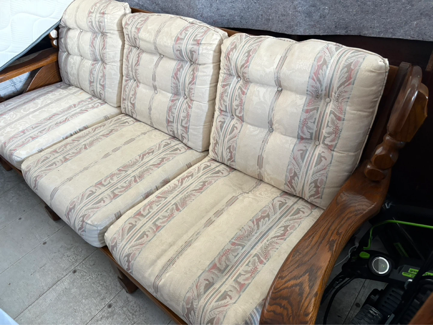 Wooden Sofa, rocking chair and 3 Coffee Table Set - photo 2