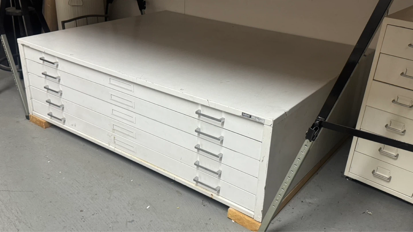 White 5-Drawer Flat File Cabinet