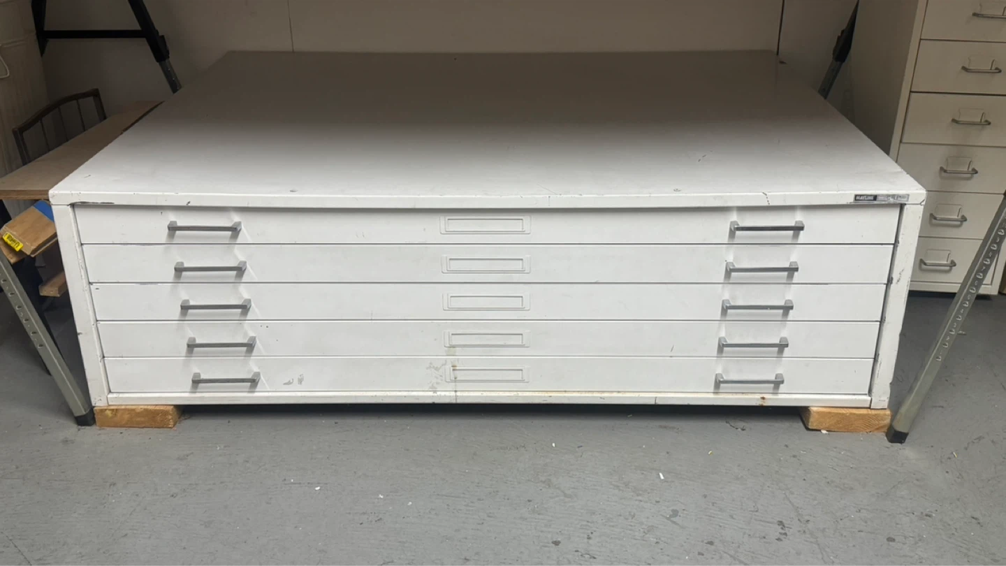 White 5-Drawer Flat File Cabinet - photo 2