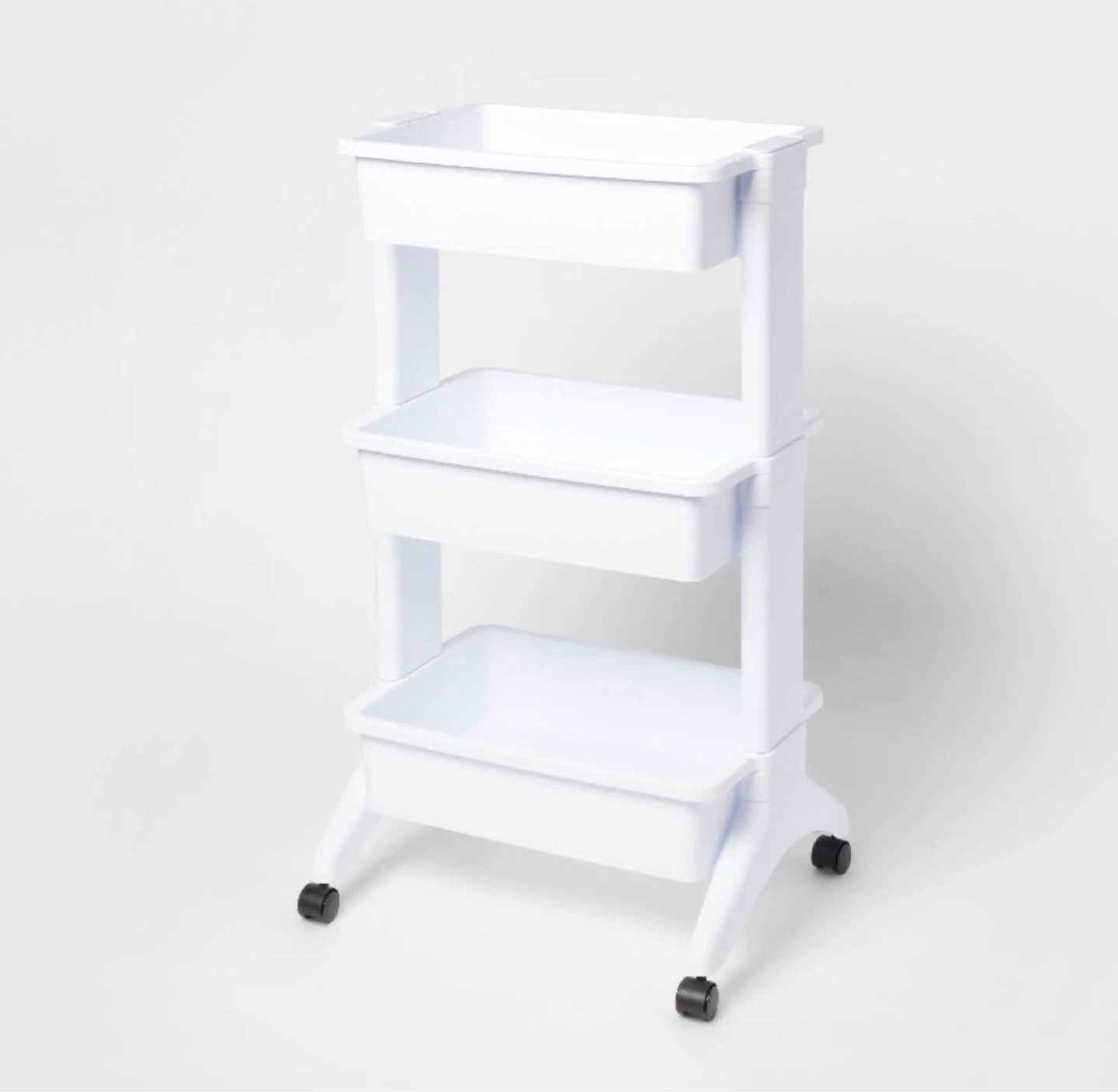 White 3-Tier Rolling Storage Cart