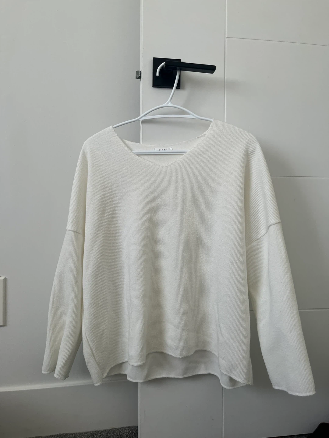 White V-Neck Sweater